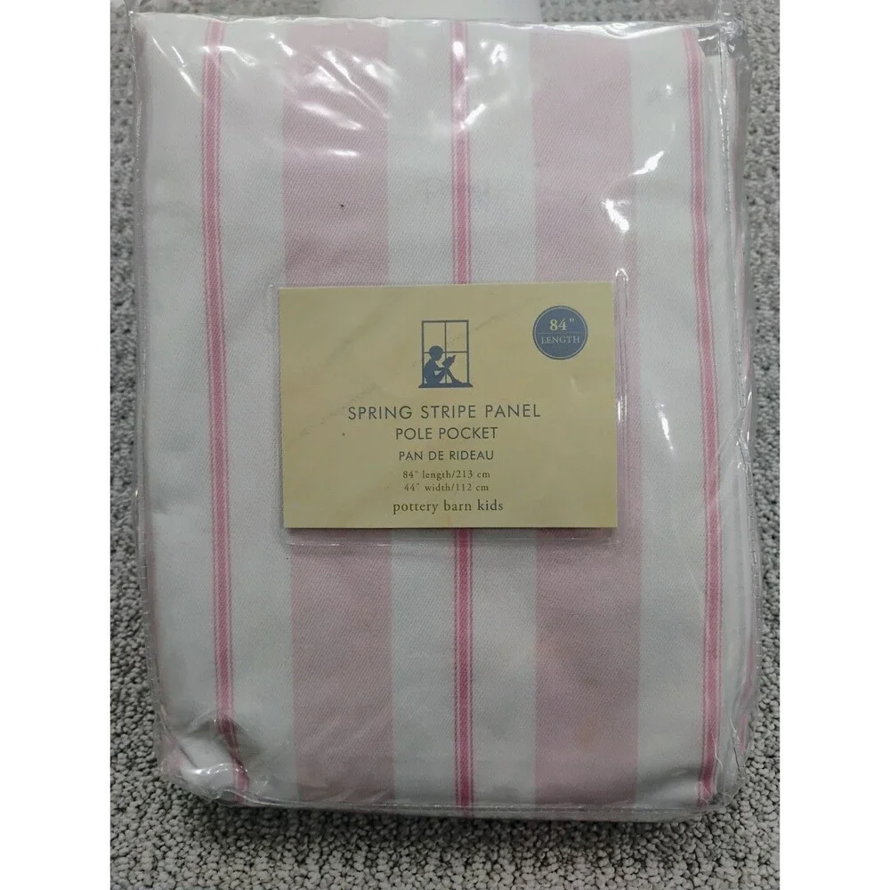 Lot Of 3 Pottery Barn Pink Spring Stripe 84x44